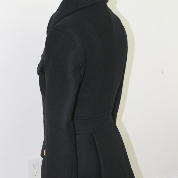 REDUCED Elisabetta Franchi Black VIRGIN WOOL PLEATED UTILITY Jacket Coat XS US 2 - Picture 4 of 11